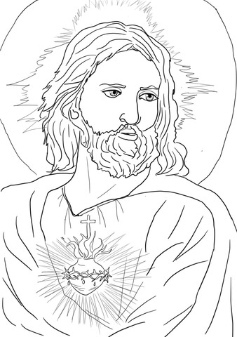 Sacred Heart Of Jesus Coloring Page